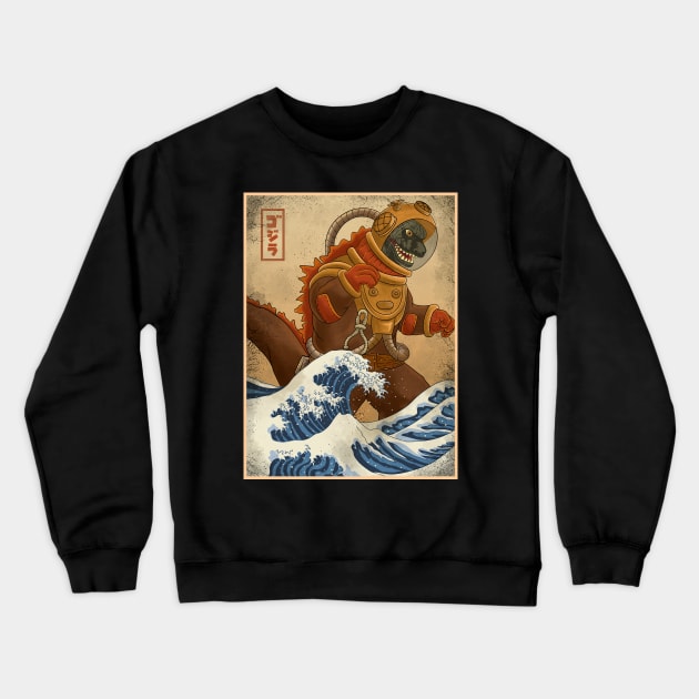 godzilla Crewneck Sweatshirt by opoyostudio